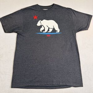 Levi's Shirt Men L Gray Logo California Bear Graphic Tee Short Sleeve Pullover